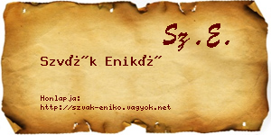 Szvák Enikő névjegykártya